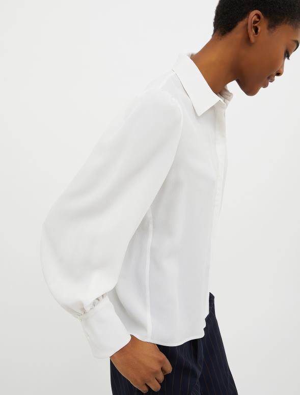 apģērbu 8VJP519 ziloņkauls zīda maisījuma krepa dešīna krekls sievietes MAX&Co.