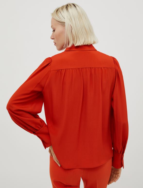 apģērbu 8VJP520 apelsīns zīda maisījuma krepa dešīna krekls sievietes MAX&Co.