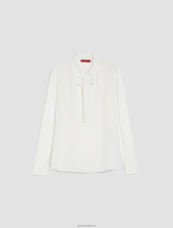 apģērbu 8VJP533 ziloņkaula raksts džersija un zīda blūze sievietes MAX&Co.