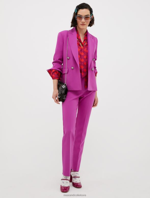 apģērbu 8VJP539 fuksijas raksts metālisks punktveida satīna krekls sievietes MAX&Co.