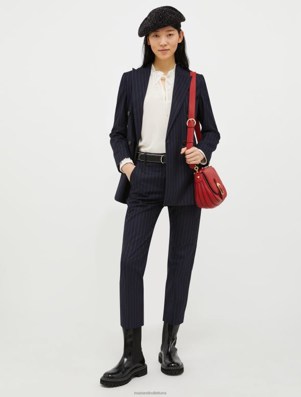 apģērbu 8VJP541 balts zīda un džersija blūze sievietes MAX&Co.