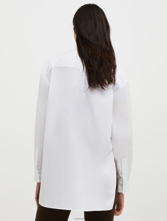 apģērbu 8VJP544 ziloņkauls izšūts kokvilnas-poplīna krekls sievietes MAX&Co.