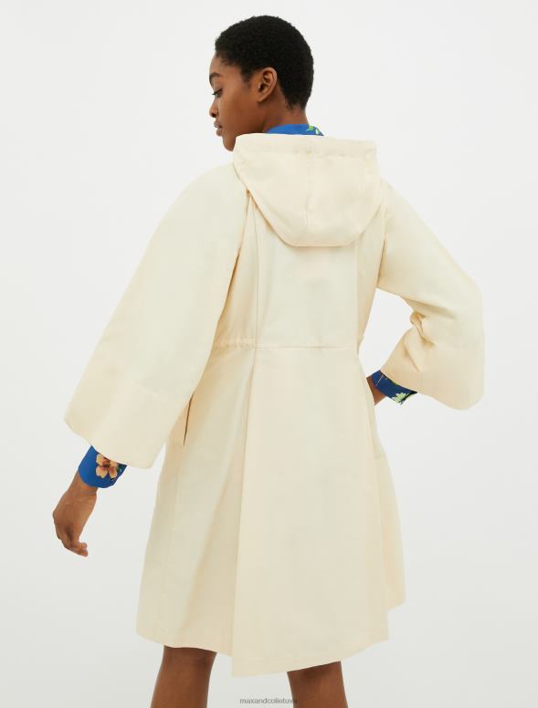 apģērbu 8VJP807 bēšs kokvilnas maisījuma parka jaka ar kapuci sievietes MAX&Co.