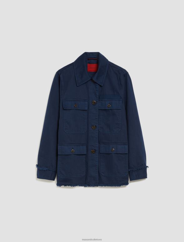 apģērbu 8VJP809 pusnakts zils kokvilnas urbja lauka jaka sievietes MAX&Co.