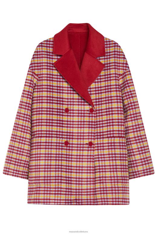 apģērbu 8VJP814 sarkans raksts apgriežams vilnas pāvs sievietes MAX&Co.