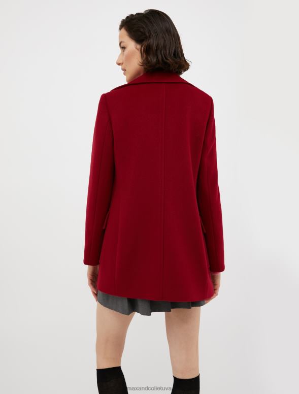 apģērbu 8VJP815 bordo vilnas auduma pāvs sievietes MAX&Co.