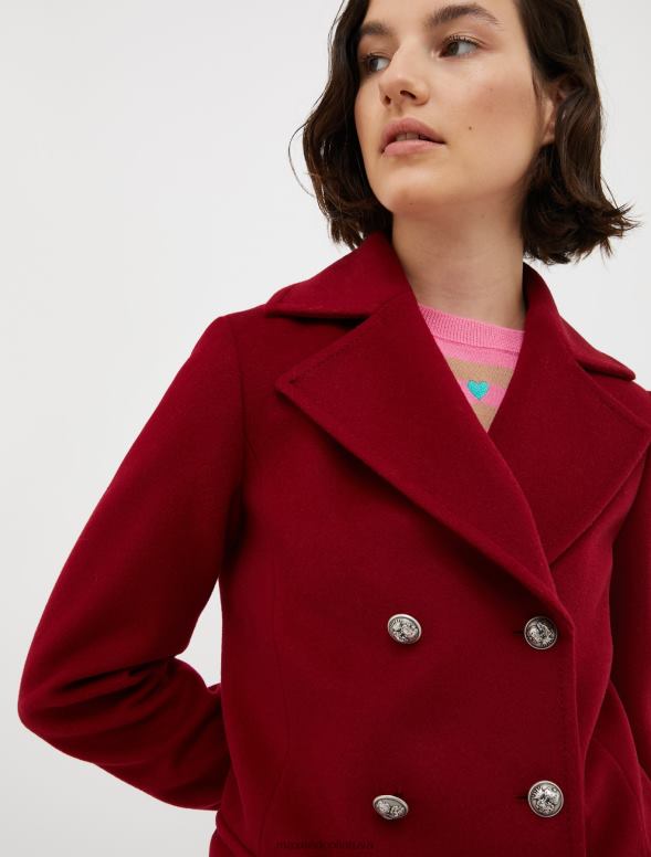 apģērbu 8VJP815 bordo vilnas auduma pāvs sievietes MAX&Co.