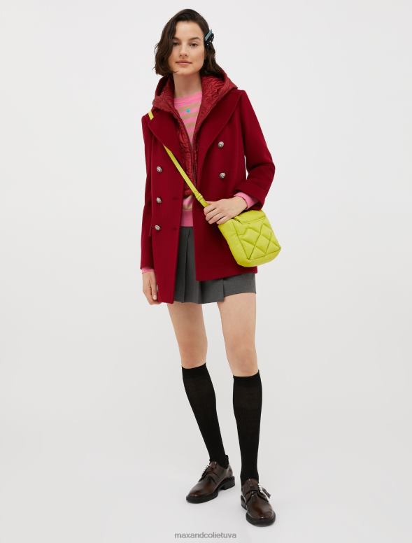 apģērbu 8VJP815 bordo vilnas auduma pāvs sievietes MAX&Co.