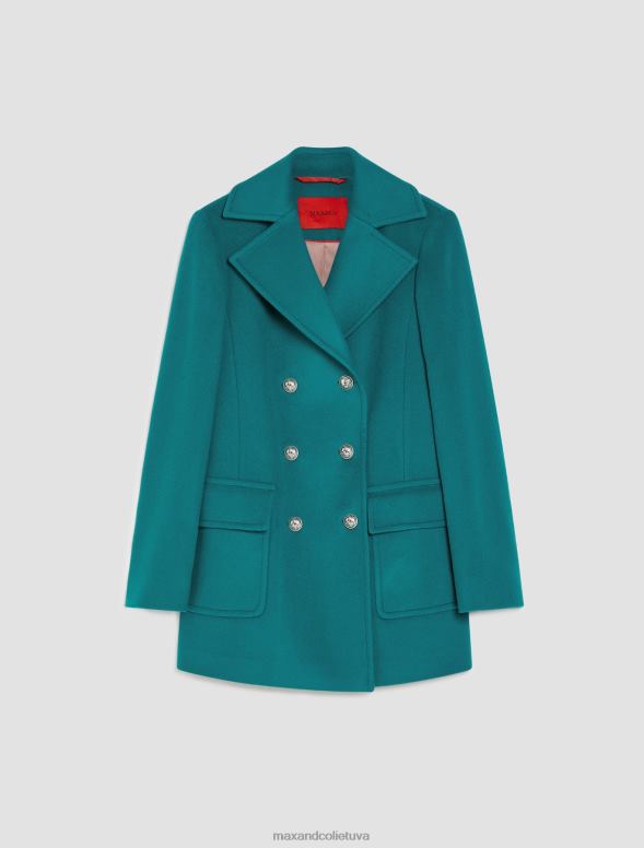 apģērbu 8VJP817 smaragda zaļš vilnas auduma pāvs sievietes MAX&Co.