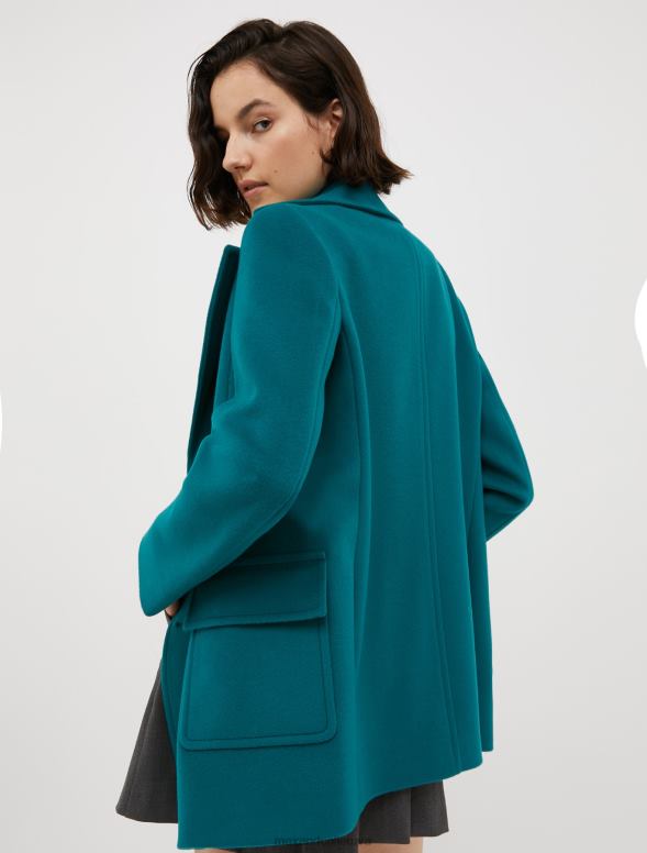 apģērbu 8VJP817 smaragda zaļš vilnas auduma pāvs sievietes MAX&Co.