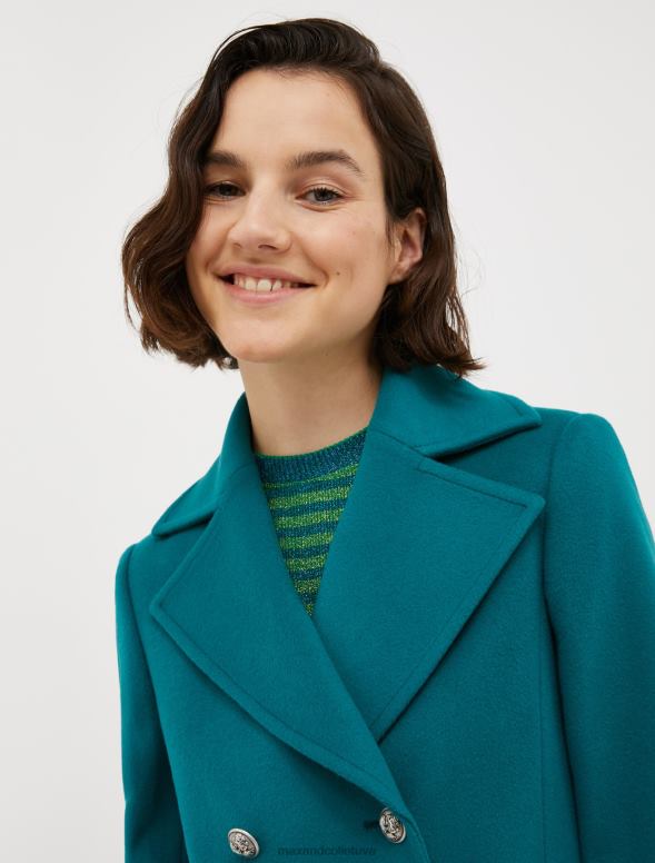 apģērbu 8VJP817 smaragda zaļš vilnas auduma pāvs sievietes MAX&Co.