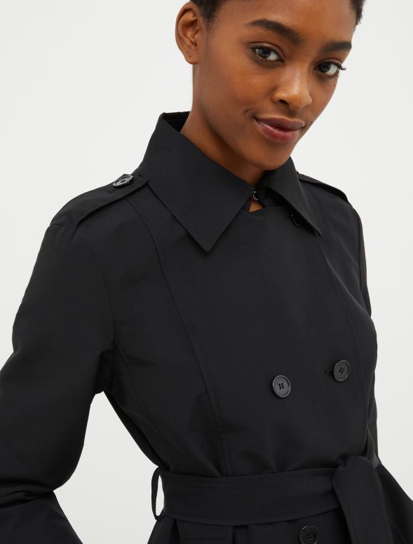 apģērbu 8VJP818 melns tehniskais-kokvilnas trencis sievietes MAX&Co.