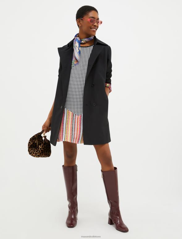 apģērbu 8VJP818 melns tehniskais-kokvilnas trencis sievietes MAX&Co.