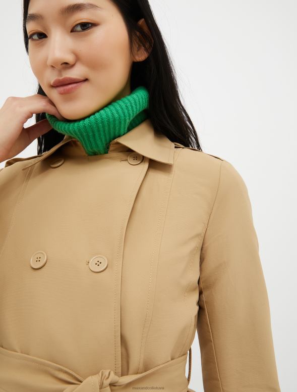 apģērbu 8VJP820 brūns tehniskais-kokvilnas trencis sievietes MAX&Co.