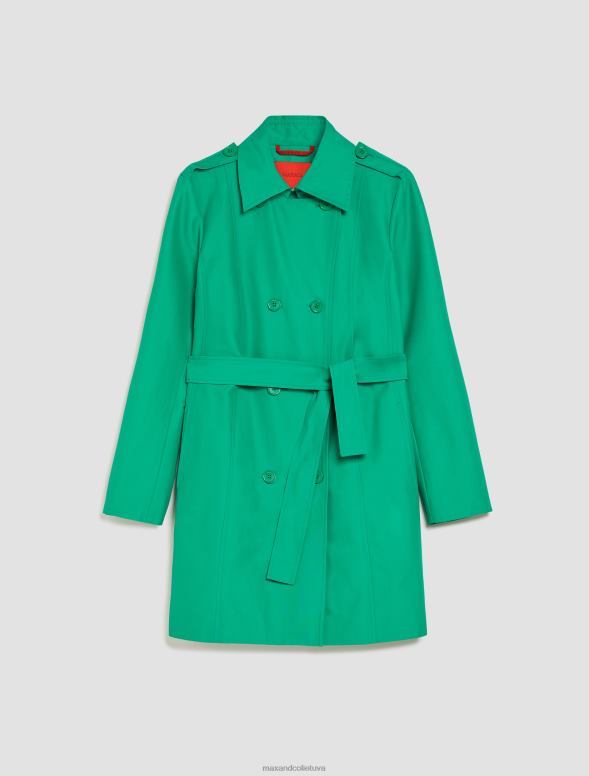 apģērbu 8VJP822 smaragda zaļš divrindu trencis sievietes MAX&Co.