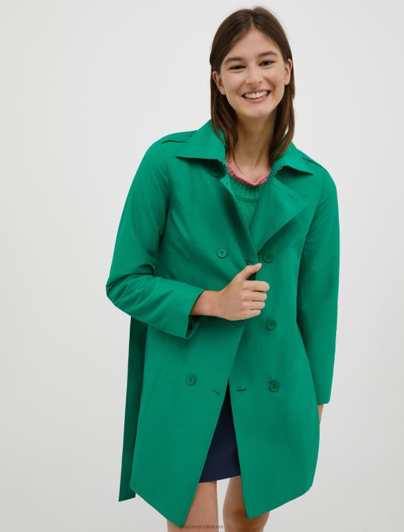 apģērbu 8VJP822 smaragda zaļš divrindu trencis sievietes MAX&Co.