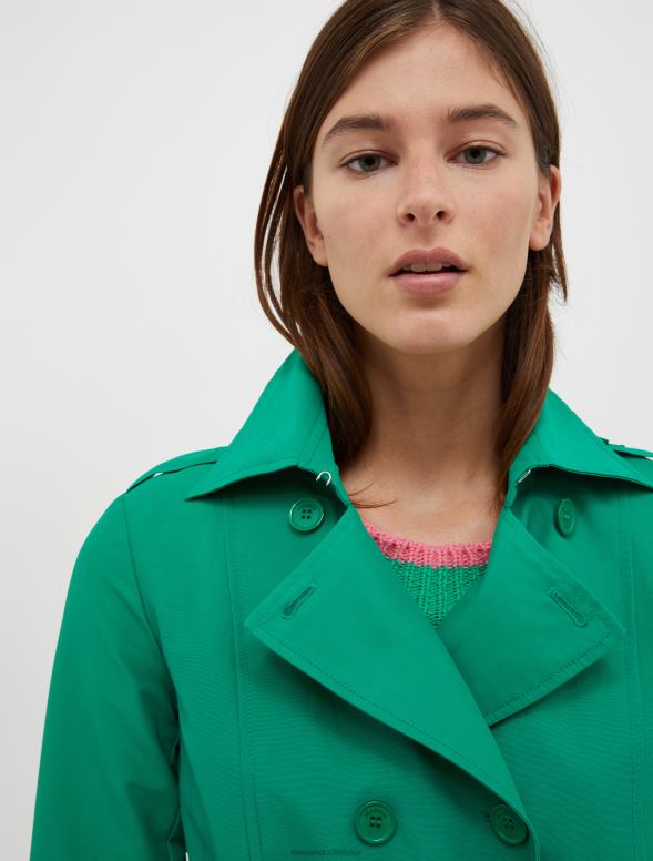 apģērbu 8VJP822 smaragda zaļš divrindu trencis sievietes MAX&Co.