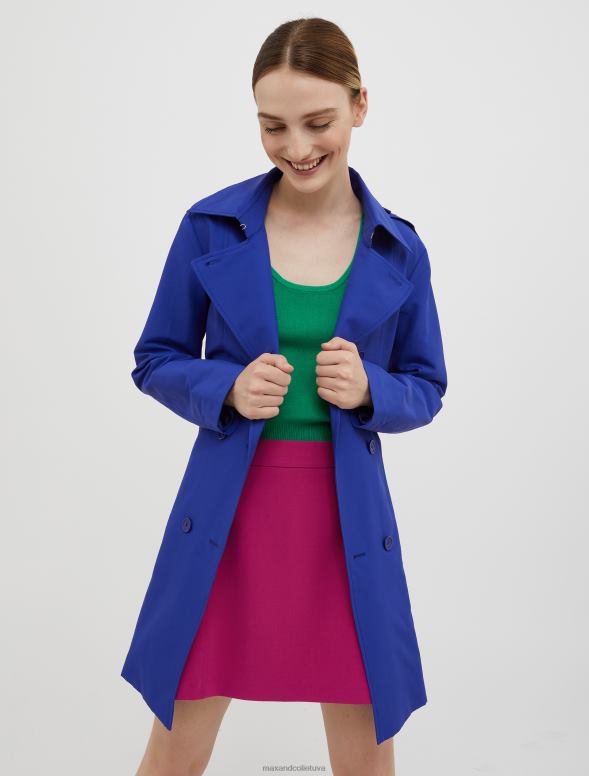 apģērbu 8VJP824 pusnakts zils divrindu trencis sievietes MAX&Co.