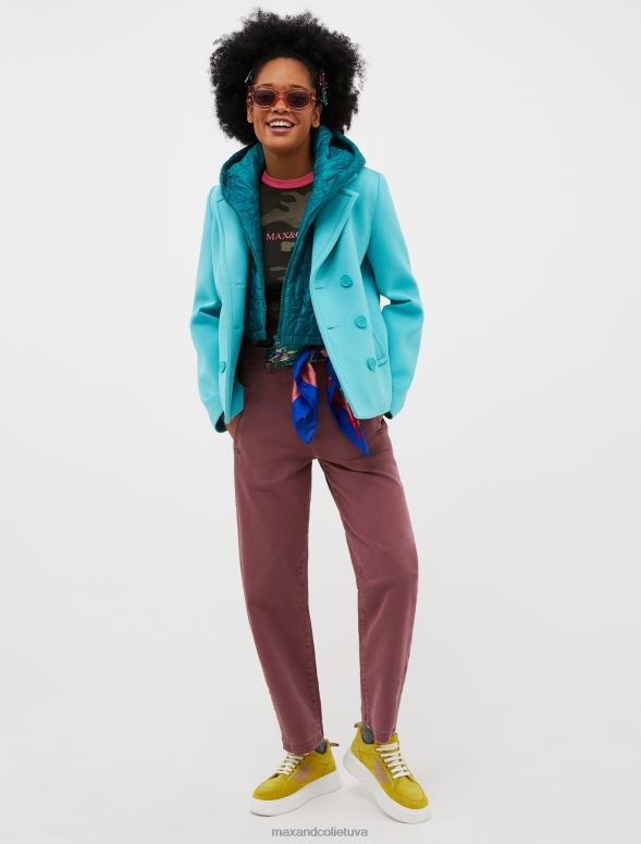 apģērbu 8VJP825 gaiši zils divrindu džersija pāvs sievietes MAX&Co.