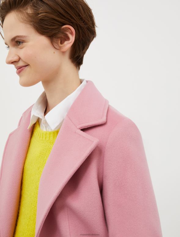 apģērbu 8VJP831 rozā īss vilnas mētelis sievietes MAX&Co.