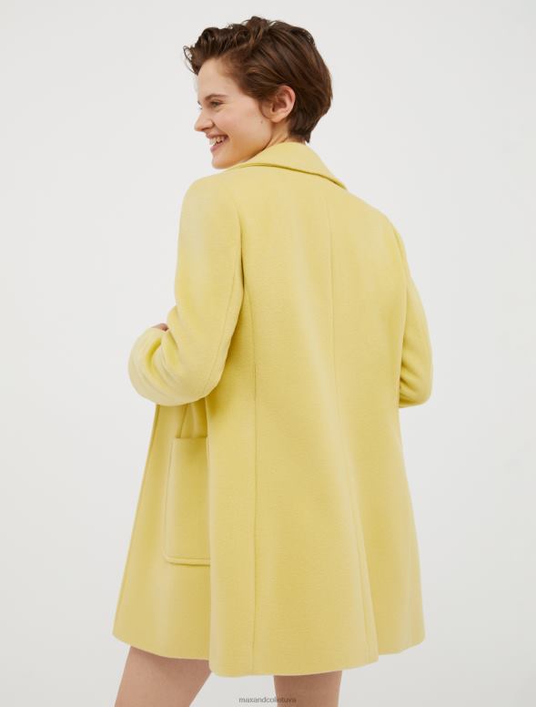 apģērbu 8VJP832 gaiši dzeltens īss vilnas mētelis sievietes MAX&Co.