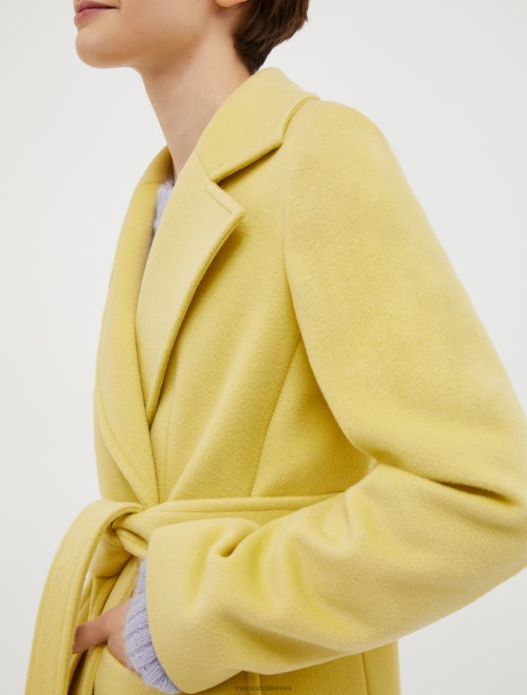 apģērbu 8VJP832 gaiši dzeltens īss vilnas mētelis sievietes MAX&Co.