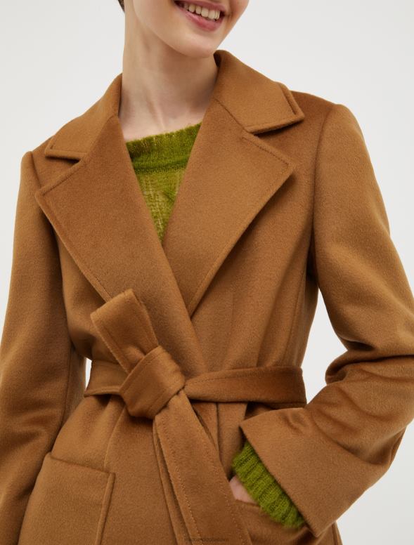 apģērbu 8VJP833 brūns īss vilnas mētelis sievietes MAX&Co.