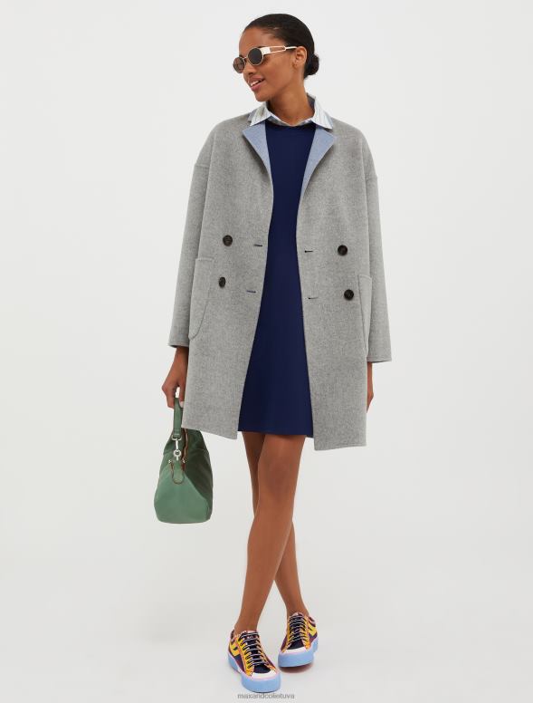 apģērbu 8VJP835 gaisa spēku zils apgriežams vilnas mētelis sievietes MAX&Co.