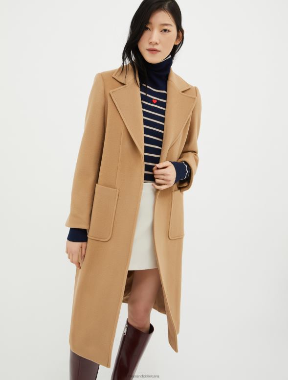 apģērbu 8VJP841 kamielis bēguļojošs vilnas mētelis sievietes MAX&Co.