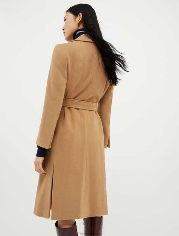 apģērbu 8VJP841 kamielis bēguļojošs vilnas mētelis sievietes MAX&Co.