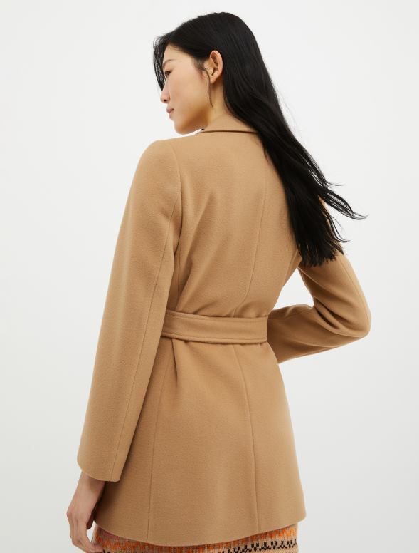 apģērbu 8VJP845 kamielis īss vilnas mētelis sievietes MAX&Co.