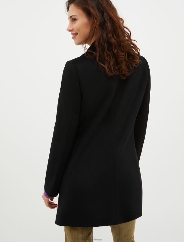 apģērbu 8VJP847 melns īss vilnas mētelis sievietes MAX&Co.