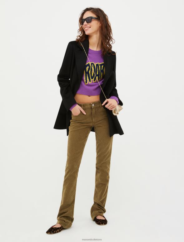 apģērbu 8VJP847 melns īss vilnas mētelis sievietes MAX&Co.