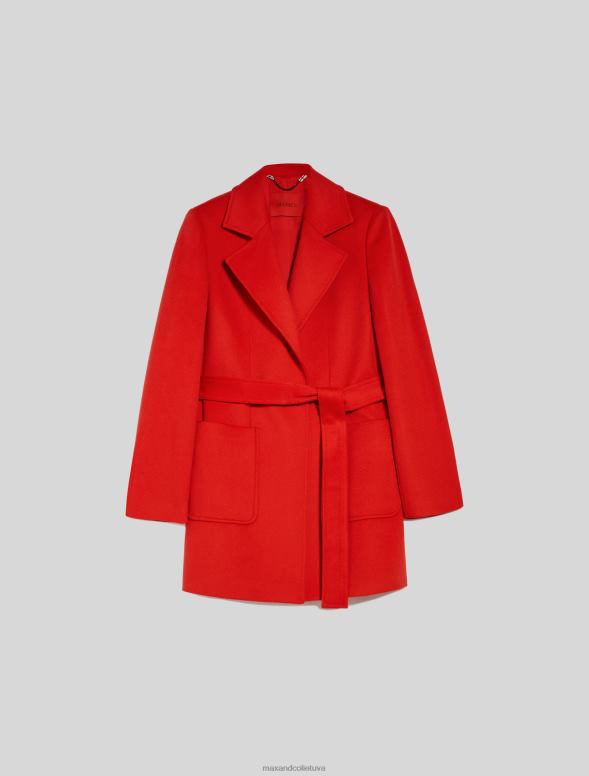 apģērbu 8VJP848 sarkans īss vilnas mētelis sievietes MAX&Co.