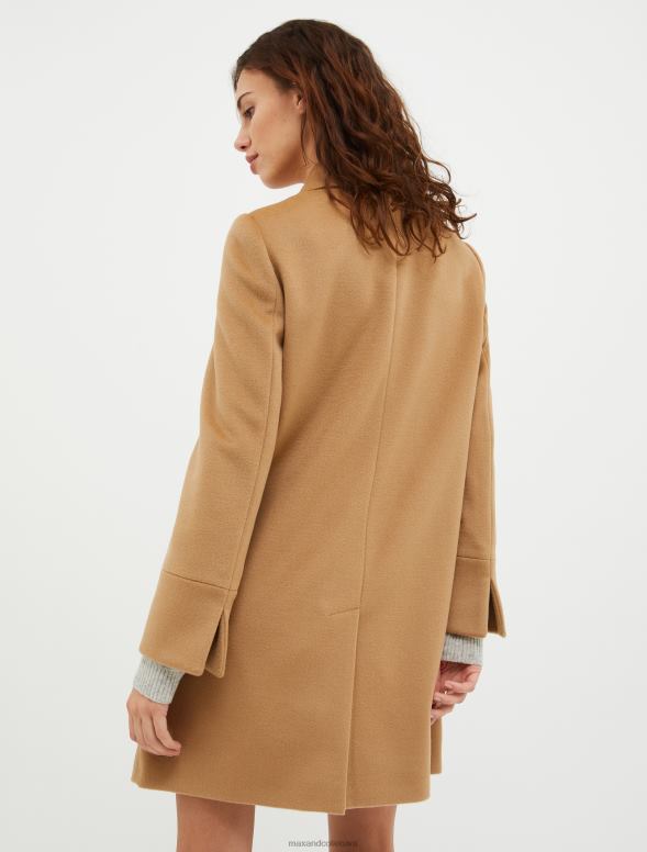 apģērbu 8VJP852 kamielis tīras vilnas mētelis sievietes MAX&Co.