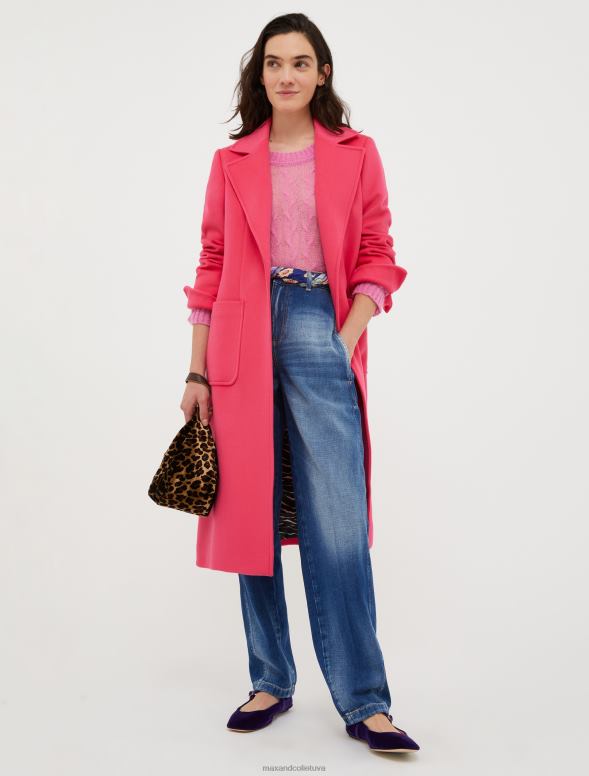 apģērbu 8VJP857 fuksija bēguļojošs vilnas mētelis sievietes MAX&Co.