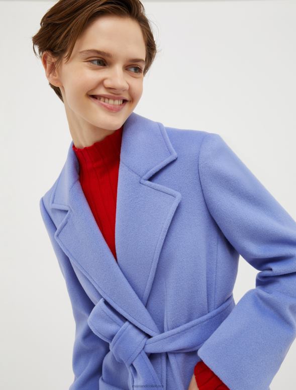 apģērbu 8VJP859 Ķīnas zils bēguļojošs vilnas mētelis sievietes MAX&Co.