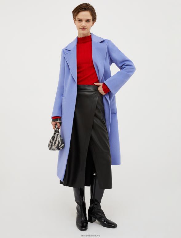 apģērbu 8VJP859 Ķīnas zils bēguļojošs vilnas mētelis sievietes MAX&Co.