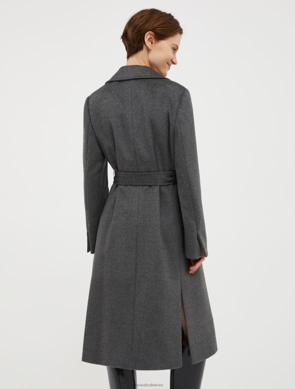 apģērbu 8VJP861 vidēji pelēks bēguļojošs vilnas mētelis sievietes MAX&Co.