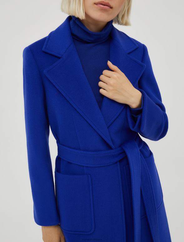 apģērbu 8VJP862 Ķīnas zils bēguļojošs vilnas mētelis sievietes MAX&Co.