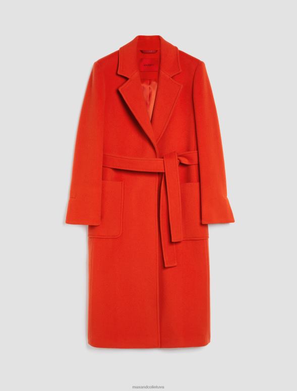 apģērbu 8VJP865 apelsīns bēguļojošs vilnas mētelis sievietes MAX&Co.