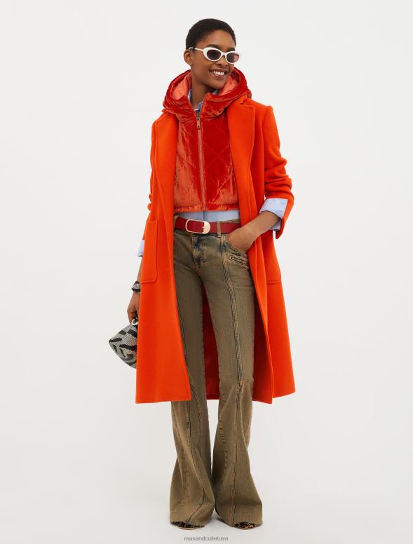 apģērbu 8VJP865 apelsīns bēguļojošs vilnas mētelis sievietes MAX&Co.