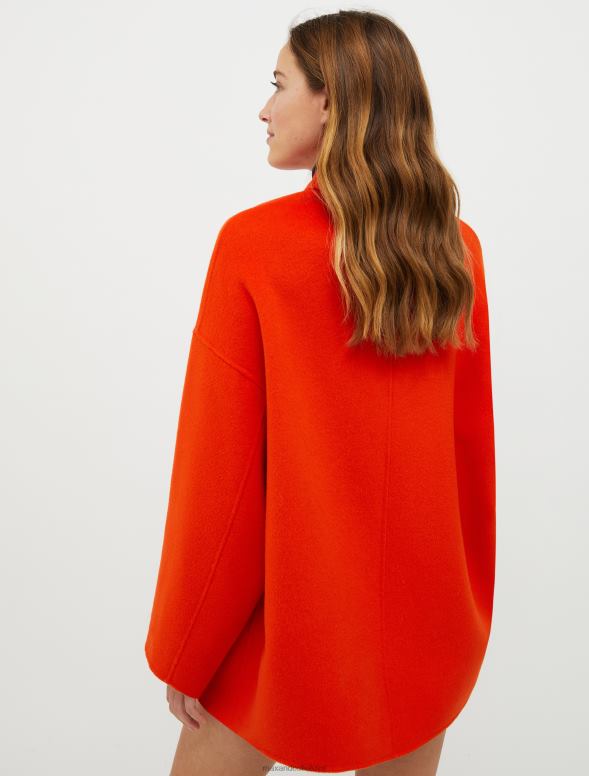 apģērbu 8VJP868 apelsīns divpusējs vilnas maisījuma mētelis sievietes MAX&Co.