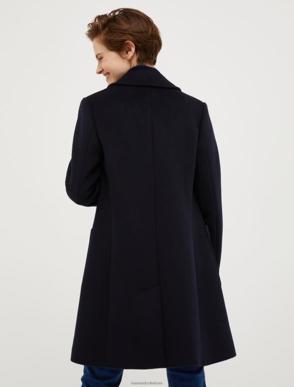 apģērbu 8VJP873 jūras zils divpusējs vilnas maisījuma mētelis sievietes MAX&Co.