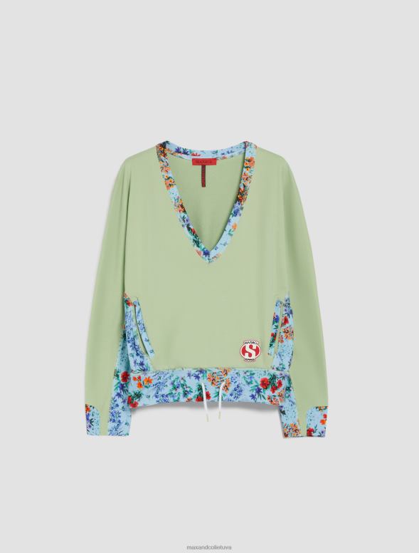 apģērbu 8VJP616 pasteļzaļa superga apdrukas džemperis sievietes MAX&Co.