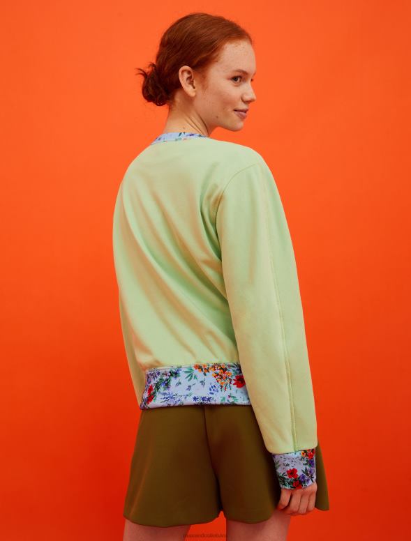 apģērbu 8VJP616 pasteļzaļa superga apdrukas džemperis sievietes MAX&Co.