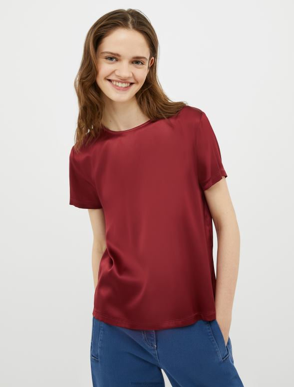 apģērbu 8VJP632 bordo zīda satīna blūze sievietes MAX&Co.