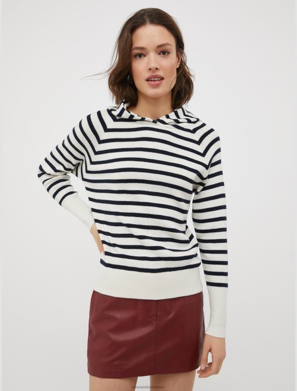 apģērbu 8VJP642 optika balta kokvilnas un kašmira kapuci sievietes MAX&Co.