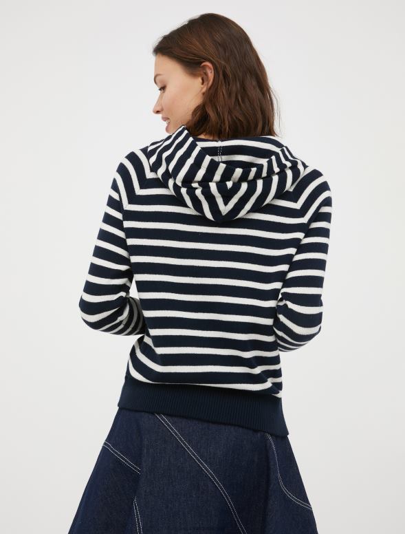 apģērbu 8VJP643 jūras zils kokvilnas un kašmira kapuci sievietes MAX&Co.