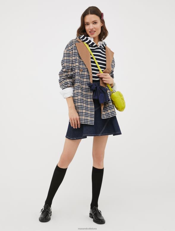 apģērbu 8VJP643 jūras zils kokvilnas un kašmira kapuci sievietes MAX&Co.